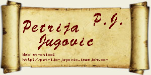 Petrija Jugović vizit kartica